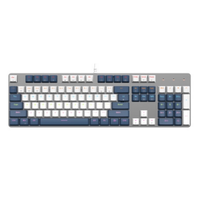 聯(lián)想（Lenovo） MK5青軸有線(xiàn)機(jī)械鍵盤(pán)RGB光效適用拯救者R9000P/Y7000游戲電競(jìng)辦公鍵盤(pán)104鍵吃雞鍵盤(pán)拼色風(fēng)暴白